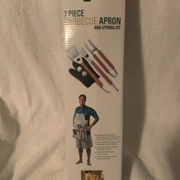 CHEFS BASICS SELECT 7 PIECE BARBEQUE APRON AND UTENSIL KIT - Picture 1 of 4